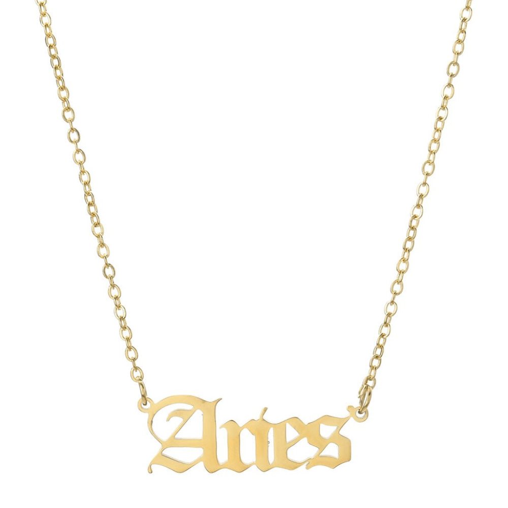 18K Gold Plated Aries Zodiac Necklace
